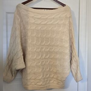 Elegant Cream Cable Knit Sweater